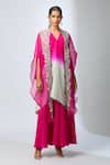 Buy_Prisho_Fuchsia Embroidered Cape And Ombre Kurta Set _at_Aza_Fashions