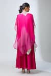 Buy_Prisho_Fuchsia Embroidered Cape And Ombre Kurta Set 