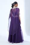 Shop_Prisho_Purple Paisley Motif Embroidered Cape Set _at_Aza_Fashions