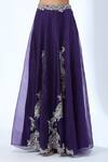 Buy_Prisho_Purple Paisley Motif Embroidered Cape Set 
