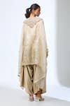 Shop_Prisho_Cream Dori Embroidered Kaftan And Draped Pant Set _at_Aza_Fashions
