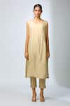 Buy_Prisho_Cream Dori Embroidered Kaftan Pant Set _Online_at_Aza_Fashions