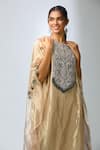 Shop_Prisho_Cream Dori Embroidered Kaftan Pant Set _Online_at_Aza_Fashions