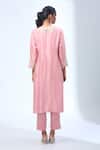 Shop_Prisho_Pink Lampi Embroidered Kurta Set _at_Aza_Fashions