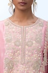 Prisho_Pink Lampi Embroidered Kurta Set _at_Aza_Fashions