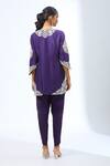 Shop_Prisho_Purple Gota Embroidered Kurta Dhoti Pant Set _at_Aza_Fashions