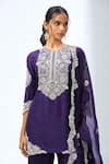 Shop_Prisho_Purple Gota Embroidered Kurta Dhoti Pant Set _Online_at_Aza_Fashions