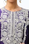 Prisho_Purple Gota Embroidered Kurta Dhoti Pant Set _at_Aza_Fashions