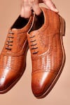 Buy_dmodot_Brown Designer Leather Brogue Shoes _Online_at_Aza_Fashions