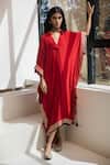 Buy_Avaha_Red Sindoori Kaftan With Tassel Trim _at_Aza_Fashions