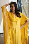 Buy_Avaha_Yellow Piyar Kaftan _Online_at_Aza_Fashions