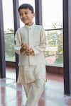 Buy_Taber Tikri_Beige Kids Kurta Set For Boys _Online_at_Aza_Fashions