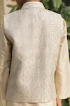 Taber Tikri_Beige Kids Kurta Set For Boys _at_Aza_Fashions