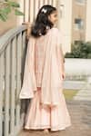 Shop_Taber Tikri_Pink Chanderi Kurta Set With Dupatta For Girls _at_Aza_Fashions