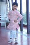 Shop_Taber Tikri_Designer Pink Chanderi Kurta Set For Boys _Online_at_Aza_Fashions