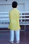 Shop_Taber Tikri_Floral Print Yellow Kurta Set For Boys _at_Aza_Fashions