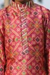 Taber Tikri_Patola Print Red Kurta Set For Boys _Online_at_Aza_Fashions