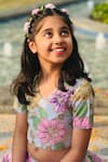 Taber Tikri_Multi Color Floral Print Designer Lehenga Set For Girls _Online_at_Aza_Fashions