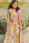 Shop_Taber Tikri_Multi Color Floral Print Designer Lehenga Set For Girls _at_Aza_Fashions