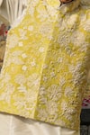 Buy_Taber Tikri_Yellow Embroidered Nehru Jacket Set For Boys _Online_at_Aza_Fashions