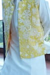 Taber Tikri_Yellow Embroidered Nehru Jacket Set For Boys _at_Aza_Fashions