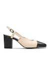 Dang Shoes_Beige Two-tone Slingback Heels _Online_at_Aza_Fashions