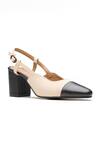 Buy_Dang Shoes_Beige Two-tone Slingback Heels _at_Aza_Fashions