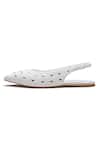 Dang Shoes White Studded Nappa Leather Flats Online at Aza Fashions Dang Shoes_White Studded Nappa Leather Flats _Online_at_Aza_Fashions