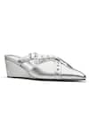 Buy_Dang Shoes_Silver Foil Leather Wedges _at_Aza_Fashions