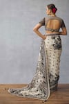Shop_Torani_Black Net Sequins, Embroidery V-neck Kalamkari Aavya Designer Blouse _at_Aza_Fashions
