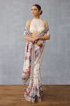 Buy_Torani_Multi Color Georgette Halter Neck Coromandel Pravya Designer Blouse _Online_at_Aza_Fashions
