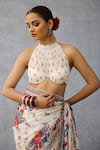 Buy_Torani_Multi Color Georgette Halter Neck Coromandel Pravya Designer Blouse _at_Aza_Fashions