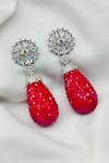Shop_kavipushp_Emerald Pink Drop Earring Set _at_Aza_Fashions