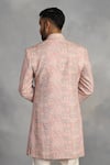 Shop_Gargee Designers_Peach Polyester, Silk, Cotton Embroidery Designer Indowestern Sherwani Set _at_Aza_Fashions