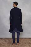 Shop_Gargee Designers_Navy Polyester, Viscose Brooches Indowestern Sherwani Set _at_Aza_Fashions