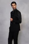 Buy_Gargee Designers_Black Polyester, Viscose Embroidery Zubair Jodhpuri Set _Online_at_Aza_Fashions