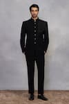 Buy_Gargee Designers_Black Polyester, Viscose Embroidery Zubair Jodhpuri Set _at_Aza_Fashions