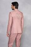 Shop_Gargee Designers_Pink Silk, Twill Beads, Embroidery Gulzar Dusty Rose Jodhpuri Set _at_Aza_Fashions