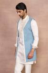 Buy_Gargee Designers_Blue , Silk, Satin Aqua Bundi Set _Online_at_Aza_Fashions