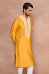 Shop_Gargee Designers_Yellow Embroidered Mustard Kurta Set _at_Aza_Fashions