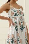 Shop_Musal_Ivory Cotton Embroidery V-neck Floral Print Maxi Dress _Online_at_Aza_Fashions