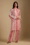 Buy_Nadima Saqib_Pink Striped Cotton Crush Kurta Set _at_Aza_Fashions