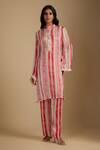Buy_Nadima Saqib_Pink Striped Cotton Crush Kurta Set _Online_at_Aza_Fashions