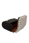 Nazaakat By Samara Singh_Black Pearls Velvet Embellished Clutch _Online_at_Aza_Fashions