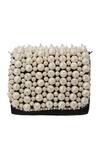Shop_Nazaakat By Samara Singh_Black Pearls Velvet Embellished Clutch _at_Aza_Fashions
