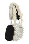 Nazaakat By Samara Singh_Black Pearls Velvet Embellished Clutch _at_Aza_Fashions