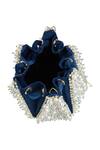 Nazaakat By Samara Singh_Blue Beads Velvet Embellished Potli Bag _at_Aza_Fashions