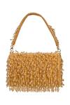 Shop_Nazaakat By Samara Singh_Gold Beads, Sequins Suede Handbag With Beaded Embellishments _at_Aza_Fashions