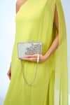 Shop_Samyukta Singhania_Embellished Silver Clutch With Chain _Online_at_Aza_Fashions
