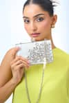 Buy_Samyukta Singhania_Embellished Silver Clutch With Chain 